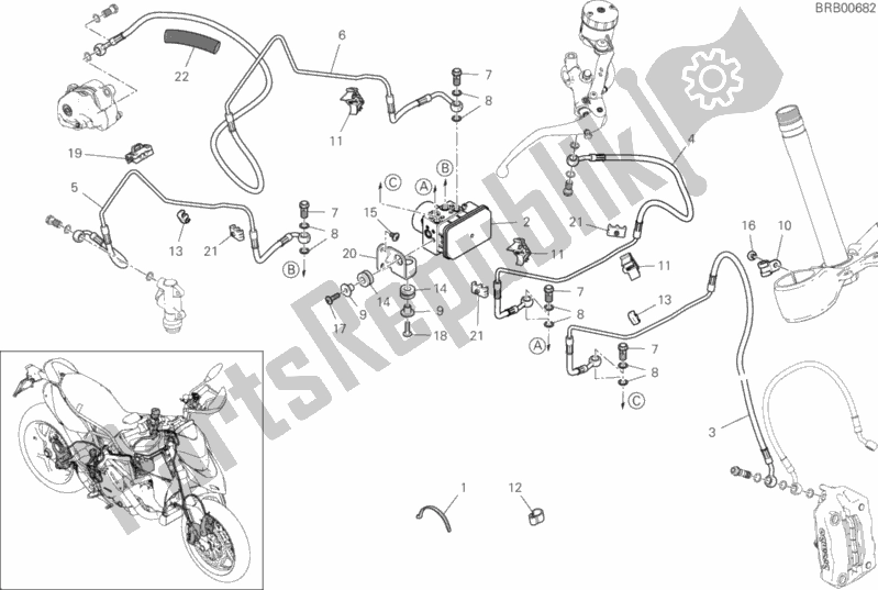 Tutte le parti per il Impianto Frenante Abs del Ducati Hypermotard 950 Thailand 2019
